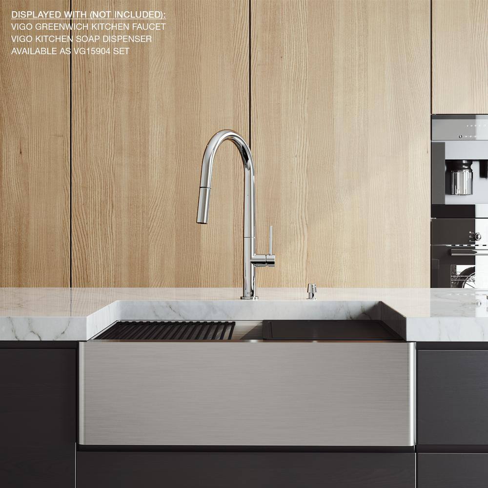 Oxford 30" Stainless Steel Farmhouse Kitchen Sink with Accessories