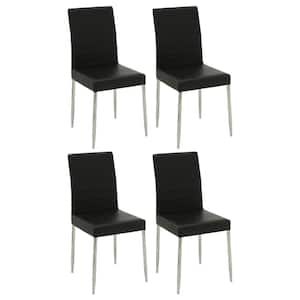 Maston Black Faux Leather Dining Chairs Set of 4