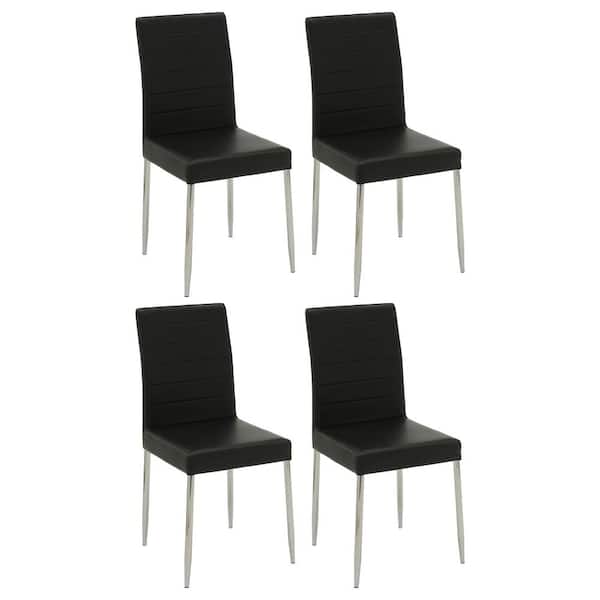 Coaster Maston Black Faux Leather Dining Chairs Set of 4