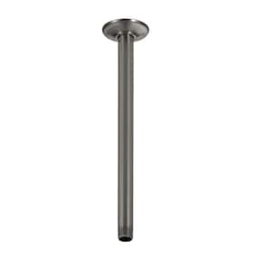 14 in. Ceiling Mount Shower Arm and Flange in Black Stainless