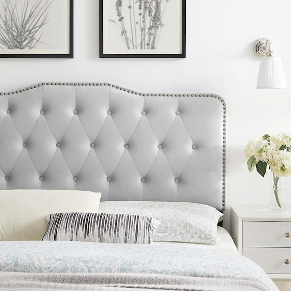 MODWAY Sophia Light Gray Tufted Performance Velvet King/California King Headboard