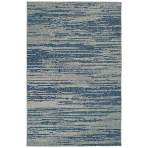 Soleri Collection Navy 3'11" x 5'11" Rectangle Residential Indoor-Outdoor Area Rug