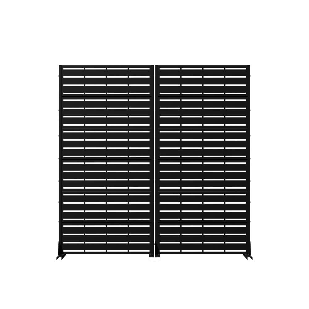 35 in. W x 72 in. H Black Metal Freestanding Outdoor Privacy Screen Weather Resistant Decorative Privacy Fence (2-Pack) price history on PriceWatchPro