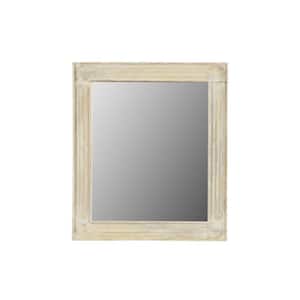 46 in. W x 40 in. H White Solid Wood Framed Accent Mirror
