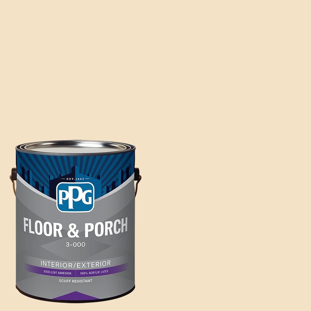 PPG 1 gal. PPG1207-3 Honey Beige Satin Interior/Exterior Floor and Porch  Paint PPG1207-3FP-1SA - The Home Depot