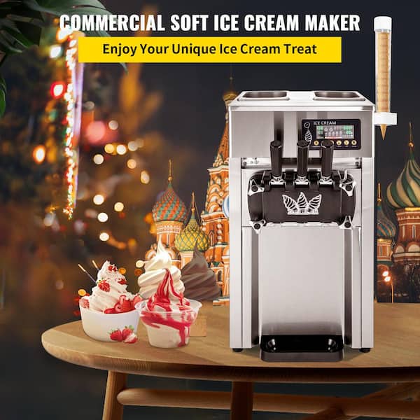 VEVOR Commercial Hard Ice Cream Machine 4.8-6.3 Gal. per Hour 2000 Watt  Countertop Hard Yogurt Maker with Lcd Control Panel TSYBJYKF-7218F2UJV1 -  The Home Depot