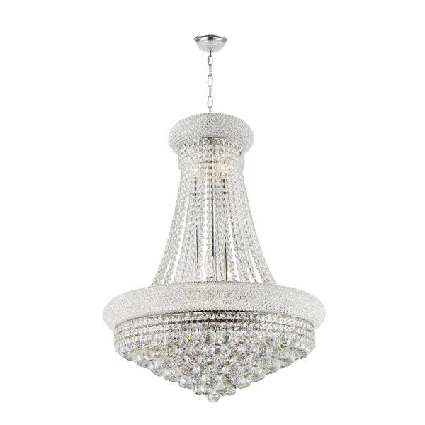 Worldwide Lighting Empire Collection 14-Light Chrome and Clear Crystal Chandelier