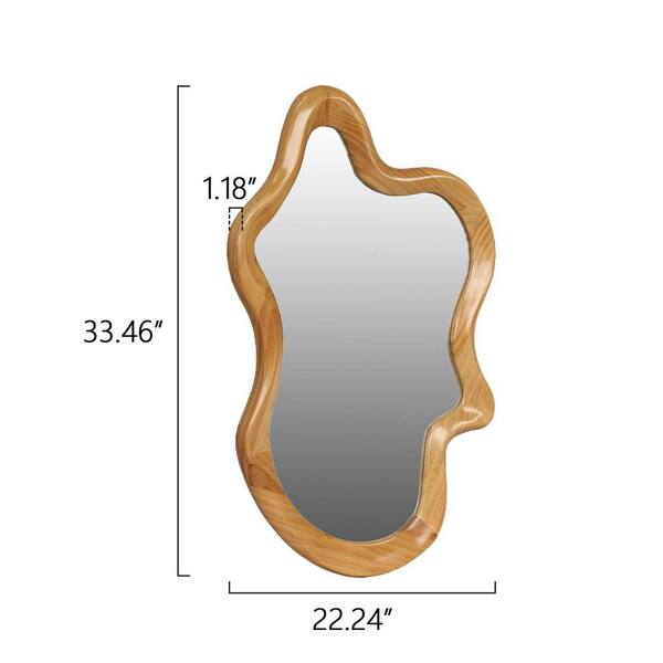 22.2 in. W x 33.4 in. H Irregular Wall Mirror Wood Framed Mirror