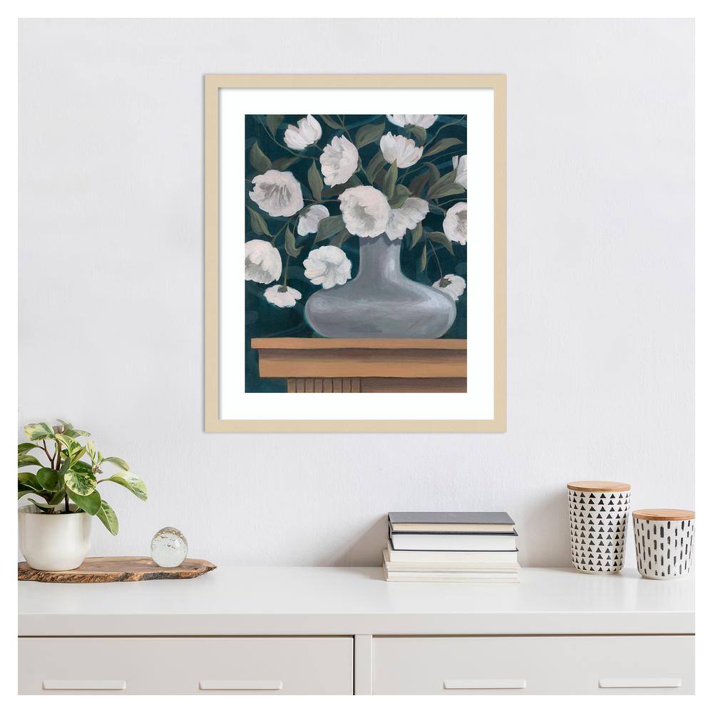 Snowball Posies II Svelte Natural Framed Wall Art Print