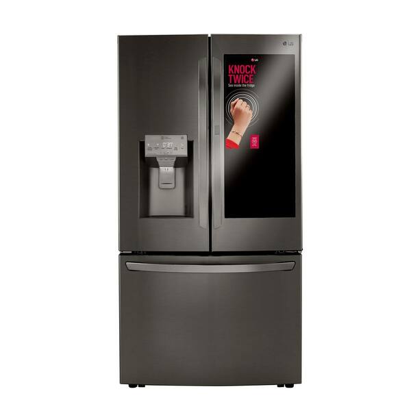 Lg Electronics 23 3 Cu Ft French Door Smart Refrigerator Instaview Dual Craft Ice Printproof Black Stainless Counter Depth Lrfvc2406d The Home Depot