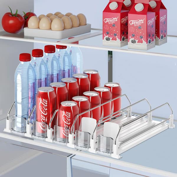 25-Piece Automatic Self-Pushing Fridge Drink Organizer Set Self Pushing Fridge Drink Organizer, Food Storage