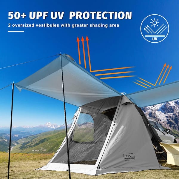 Zeus & Ruta 9 ft. x 11 ft. Gray SUV Car Tent, Tailgate Shade