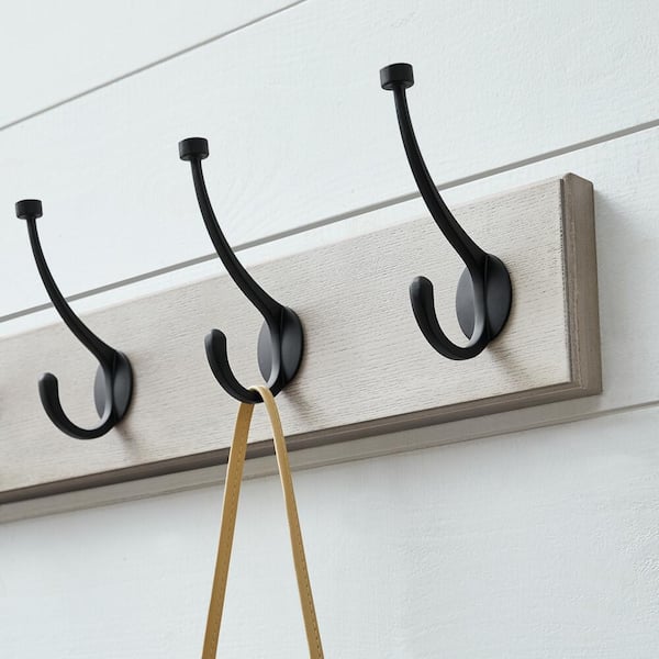 Home Decorators Collection 27 in. Textured Oak Hook Rack with 5
