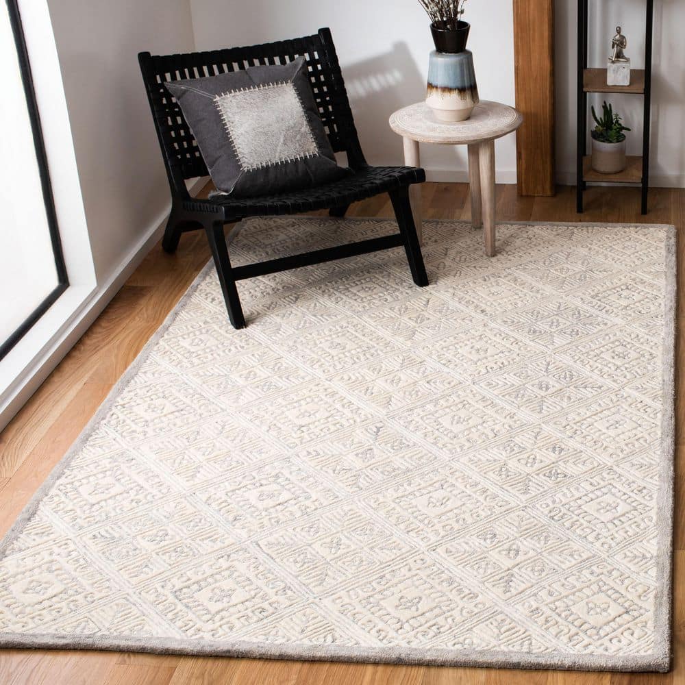 Glamour 6 ft. x 6 ft. Square Gray/Ivory Geometric Area Rug price history on PriceWatchPro