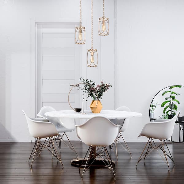 Modern Gold Kitchen Island Pendant Light, 1-Light Mid-Century Dining Room Hanging Pendant Light for Foyer