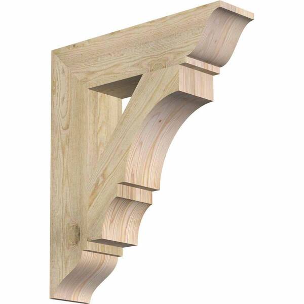 Ekena Millwork 6 in. x 30 in. x 26 in. Douglas Fir Balboa Traditional Rough Sawn Bracket