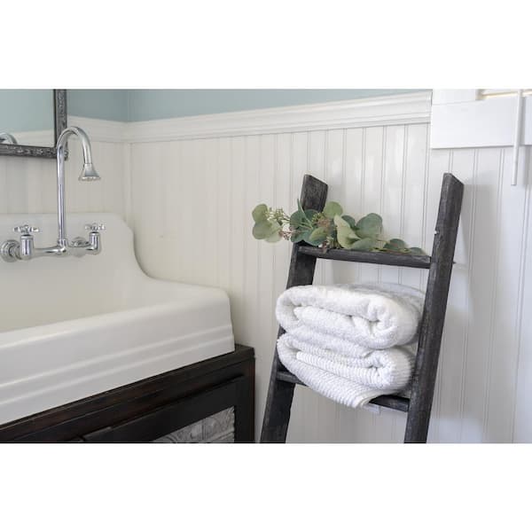 BarnwoodUSA Rustic Farmhouse 36 in. x 13 in. Smoky Black Wooden Decorative Bookcase Picket Ladder