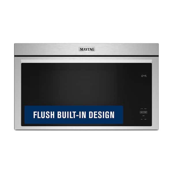 30 in. W 1.1 cu. ft. Fingerprint Resistant Stainless Steel Flush Built-In 1000-Watt Over the Range Microwave
