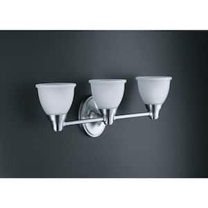Forte 3 Light Brushed Nickel Indoor Bathroom Vanity Light Fixture, Position Facing Up or Down, UL Listed