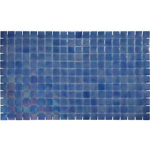 Glass Tile Love Unconditional Teal Mix Chips Mosaic Glossy Glass Floor Tile (10.76 sq. ft./Case)