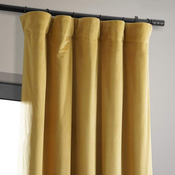 Clever velvet lined pencil pleat single door curtain in honey,  gold-coloured, So'home