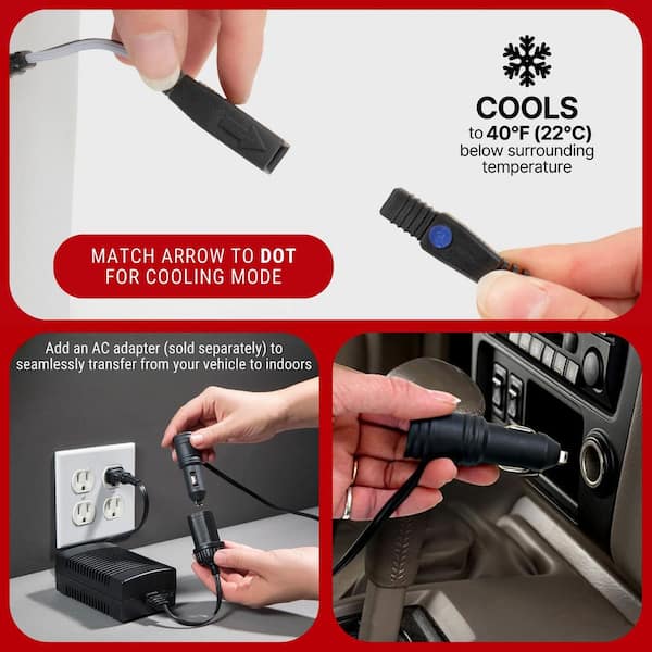 cooler with cigarette lighter adapter 2026 Soccer Party Supplies VEVOR 23 Qt Car Refrigerator Freezer Portable 45w Compressor Electric Dc 12/24v Ac 100-240v -4f To 68f Temperature Compressor Cooling Speed Cooler Cigarette Lighter Freezer 35L