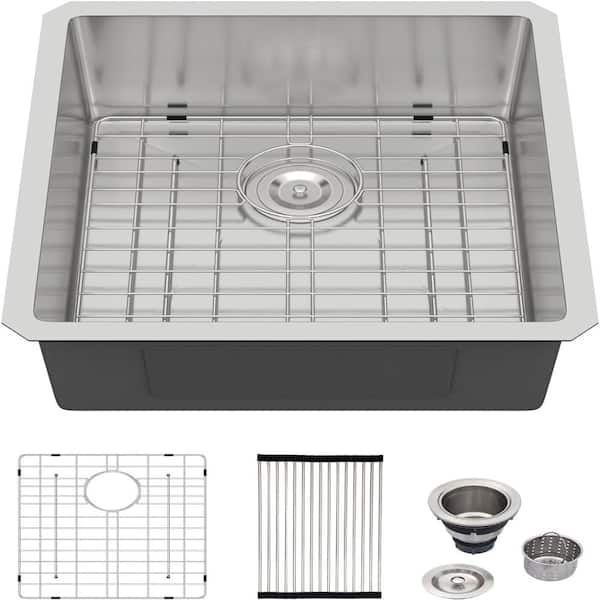 17 in. Undermount Prep Sink Brushed 16 Gauge Stainless Steel Bar Sink