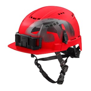 BOLT Red Type 2 Class C Front Brim Vented Safety Helmet with IMPACT-ARMOR Liner