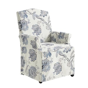 Adelina Jacobean Traditional Roll Arm Dining Chair with Hooded Caster Wheels
