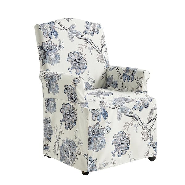 JAYDEN CREATION Adelina Jacobean Traditional Roll Arm Dining Chair with Hooded Caster Wheels