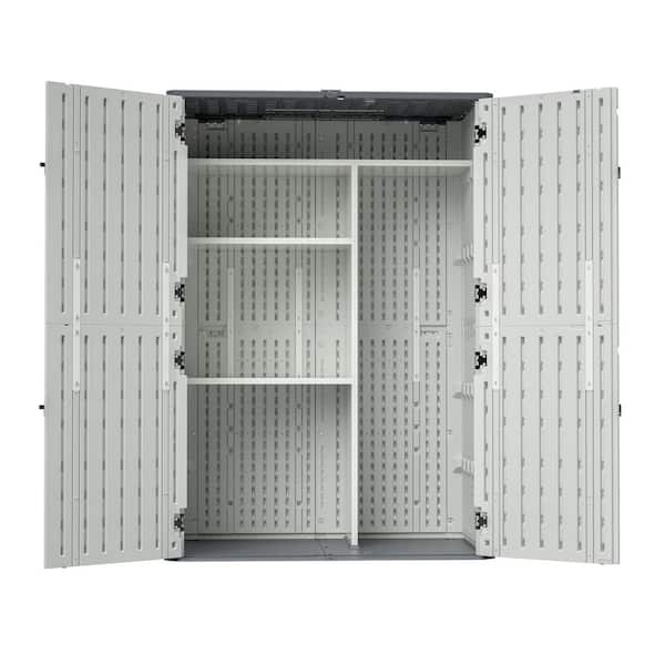 4 ft. W x 2.5 ft. D Resin Vertical Storage shed-UV Resistant Material, with Partitions (10 sq. ft.)