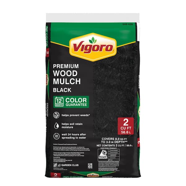 Vigoro 2 cu. ft. Premium Wood Mulch Black with 12 Month Color Guarantee