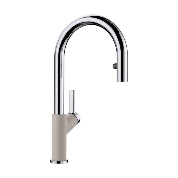 Blanco Urbena Single-Handle Pull Down Sprayer Kitchen Faucet in Concrete Gray/Chrome
