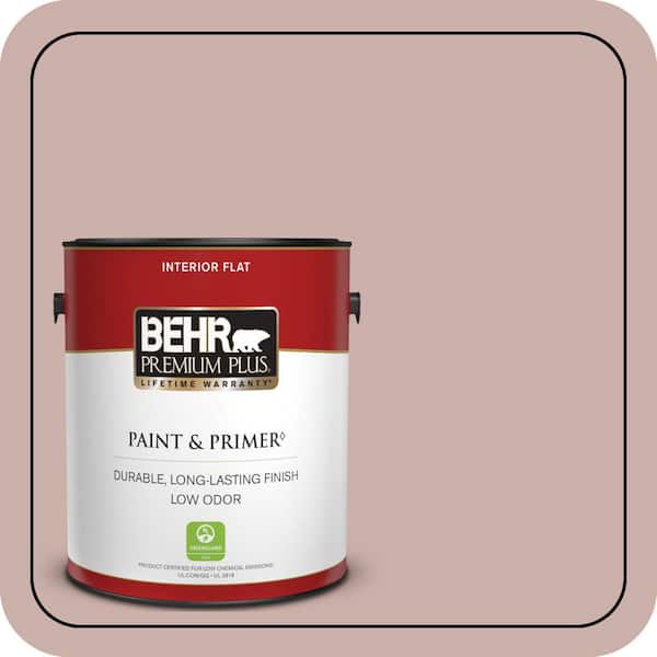 BEHR PREMIUM PLUS 1 gal. Home Decorators Collection #HDC-CT-07A Vintage Tea Rose Flat Low Odor Interior Paint & Primer