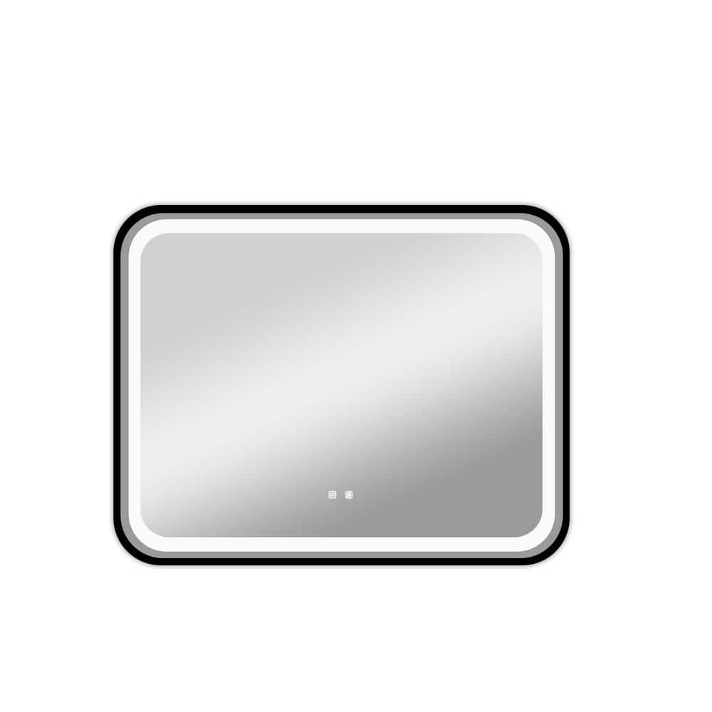 40 in. W x 32 in. H LED Black Metal Frame Rectangular Framed Wall Bathroom 