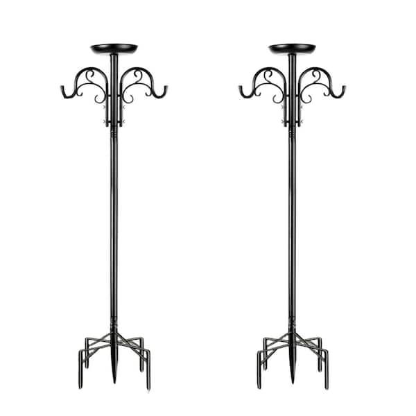 FAWEY TRED INC 79 in. Metal Shepard's Hooks for Outdoor Heavy Duty Adjustable Double Shepherds Hooks (2-Pack)