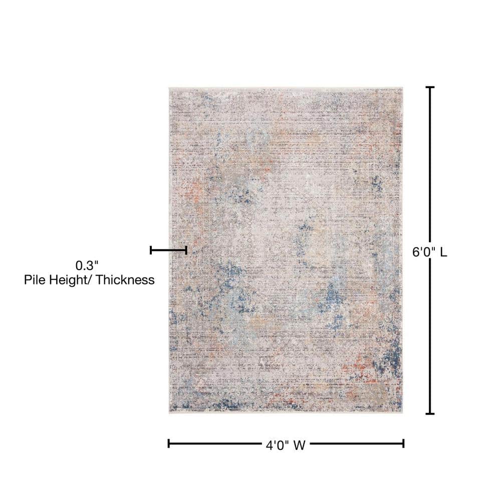 Safavieh Dream 4' x 6' Gray and Blue Hand-Knotted Wool Area Rug