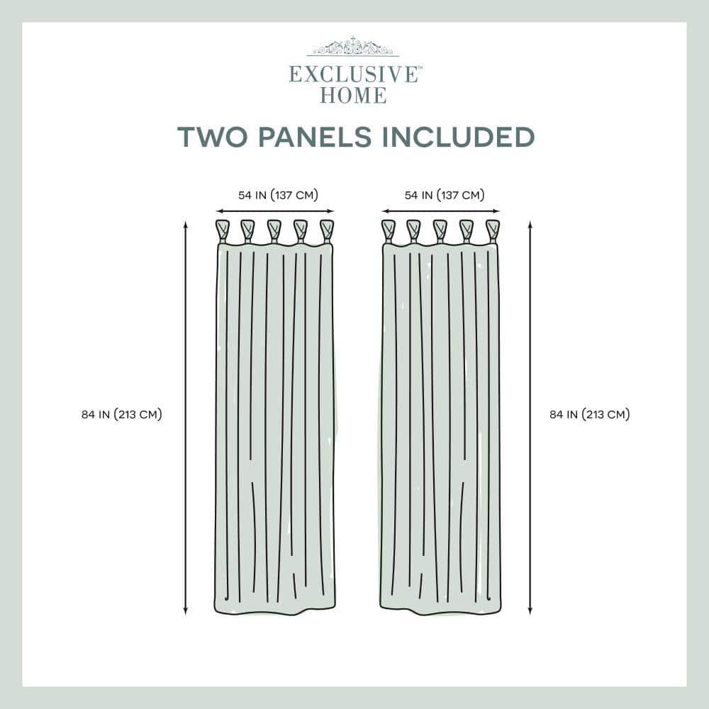 Dove Grey Linen Tab Top Light-Filtering Curtain Panels, 54" x 84"