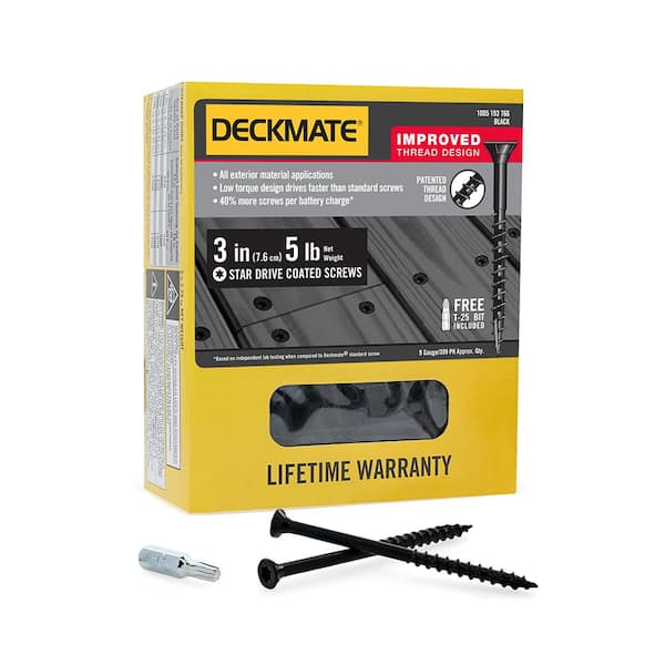 #9 3 in. Black Exterior Self-Starting Torx Drive Flat-Head Deck Screw (5 lbs. / 365-Piece)