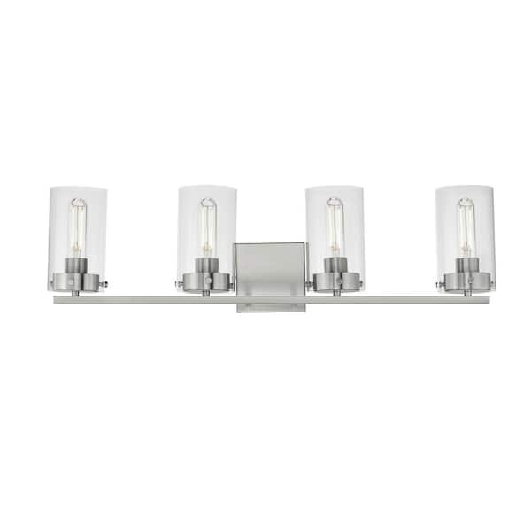 Pinn 39 in. 4-Light Satin Nickel Bath Vanity Light