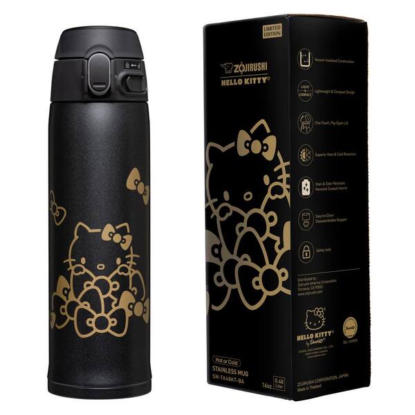 Hello Kitty Black 16-Ounce Zojirushi Stainless Stainless Steel Vacuum Insulated Mug 