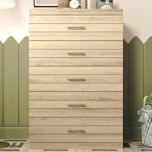 Pebbles 5-Drawers Oslo Oak 30.7 in. Wide Teen Chest of Drawer