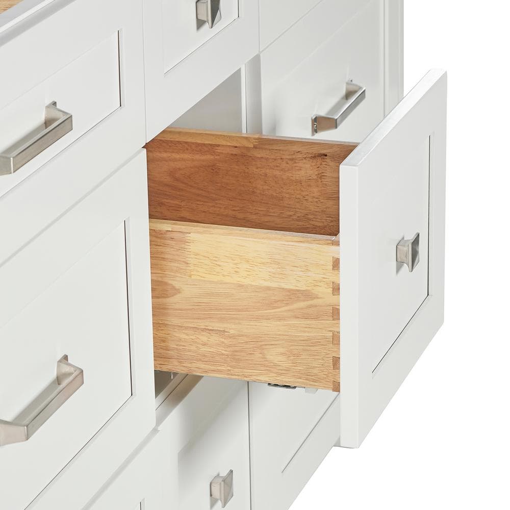 Monroe 66" White Wood Double Sink Vanity with Quartz Top