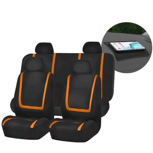 Unique Flat Cloth Seat Covers Orange & Black seat covers