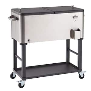 100 Qt./25 Gal. Stainless Steel Wheeled Cooler with Detachable Tub