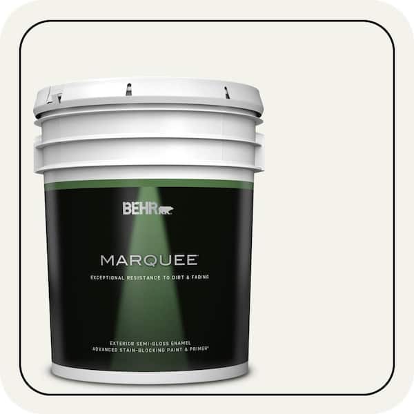 BEHR MARQUEE 5 gal. #W-F-600 Snow Fall Semi-Gloss Enamel Exterior Paint & Primer