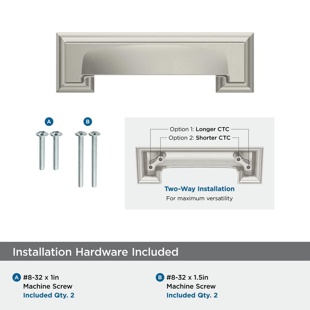 Satin Nickel Brushed Traditional Cabinet Cup Pull