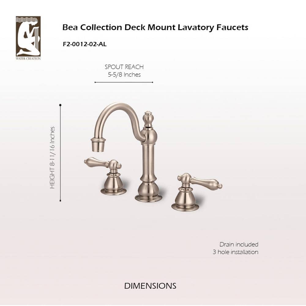 Elegant Classic Brushed Nickel Widespread Lavatory Faucet