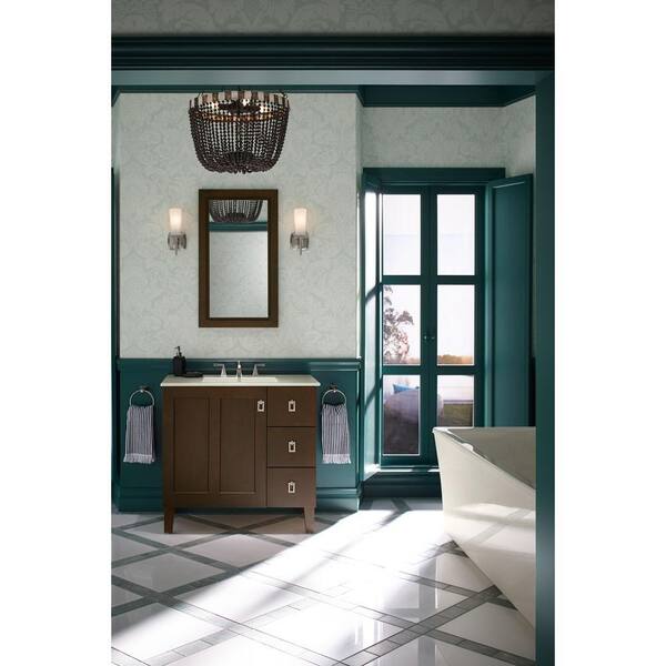 Poplin 29.5 in. Medicine Cabinet Surround in Linen White Poplin 29.5 in. Medicine Cabinet Surround in Linen White