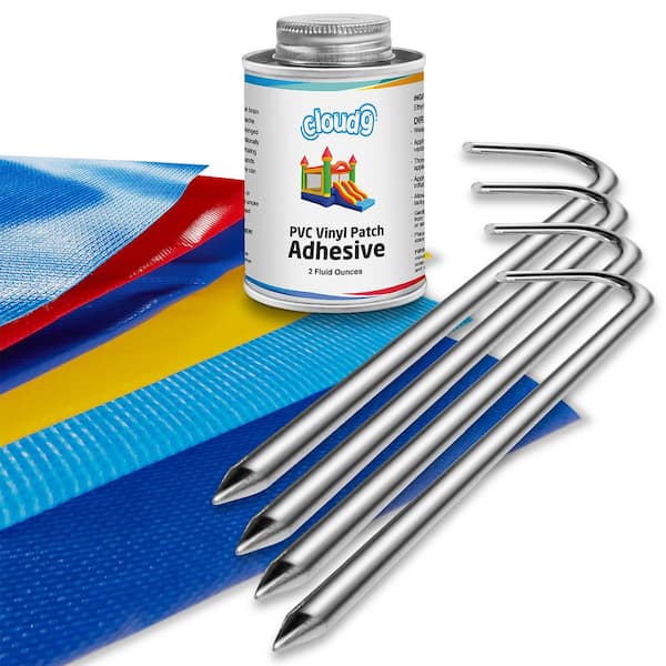 CLOUD9 Cloud 9 Professional Bounce House Vinyl Repair Patch Kit with Hold Down Stakes